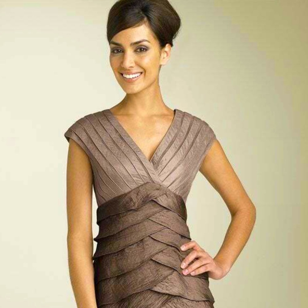 Adrianna Papell occasions brown shutter dress 4